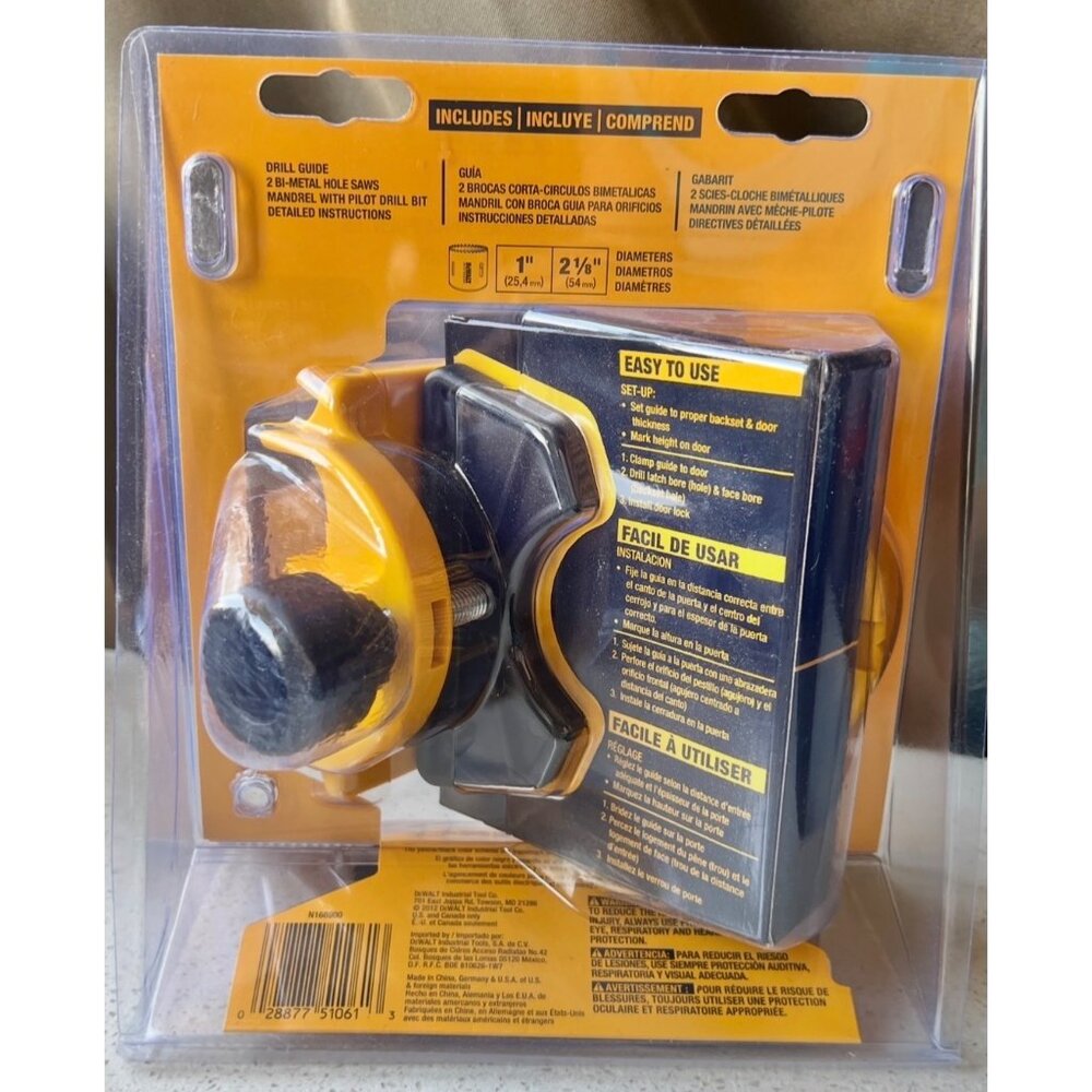 DeWalt Door Lock Installation Kit D18004 2 Bi-Metal Hole Saws Mandrel Drill Bit - Picture 2 of 9